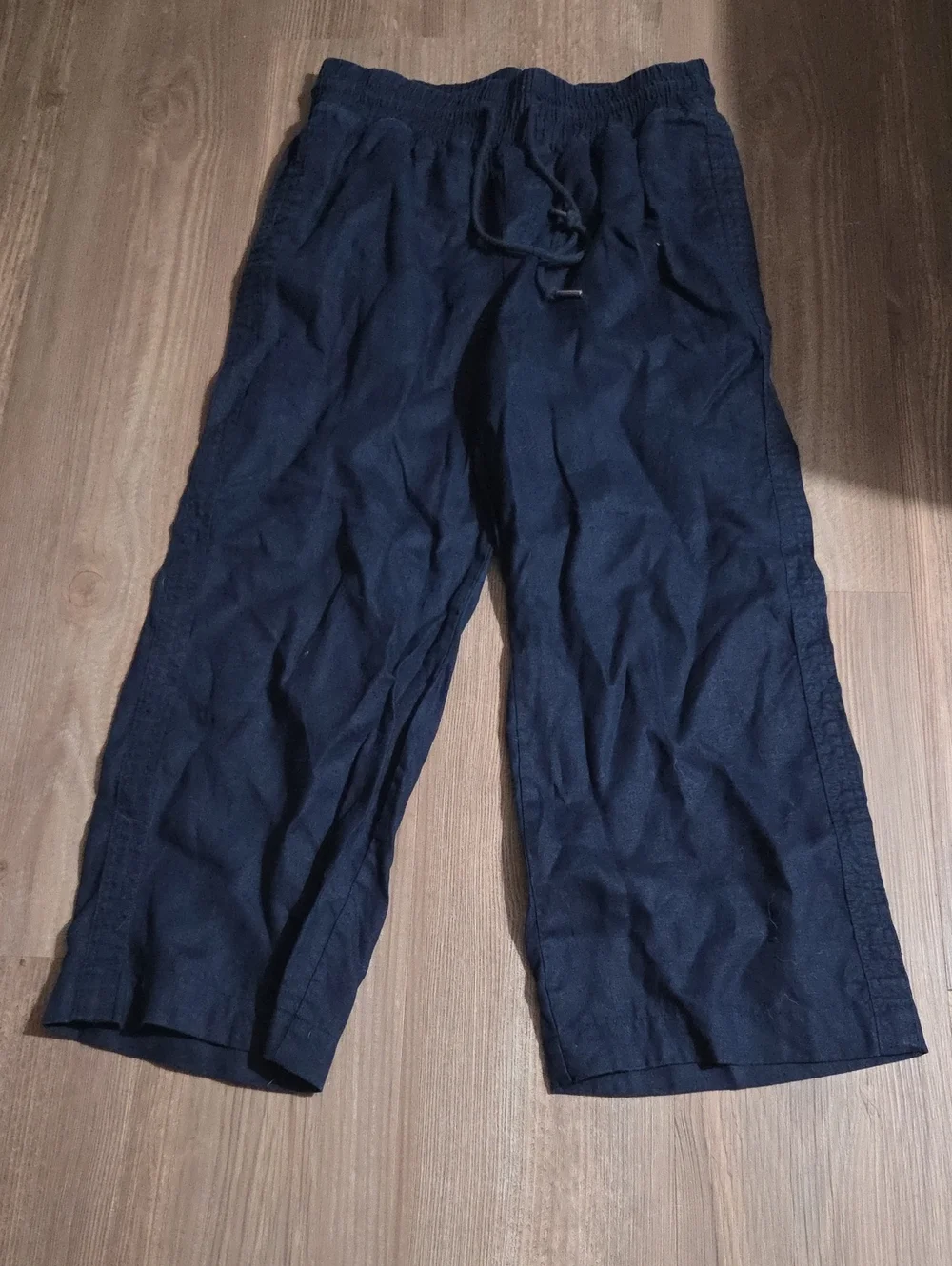 Quince Navy Elastic Drawstring Joggers
